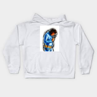 Blue Jumpsuit Kids Hoodie